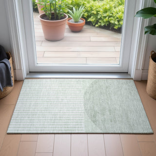 Piper Looms Chantille Geometric ACN2134 Green Machine Washable Area Rug Scatter Lifestyle Image Feature