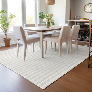 Piper Looms Chantille Geometric ACN2134 Putty Machine Washable Area Rug Lifestyle Image Feature