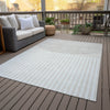 Piper Looms Chantille Geometric ACN2134 Putty Machine Washable Area Rug Outdoor Lifestyle Image Feature