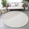 Piper Looms Chantille Geometric ACN2134 Putty Machine Washable Area Rug Round Lifestyle Image Feature