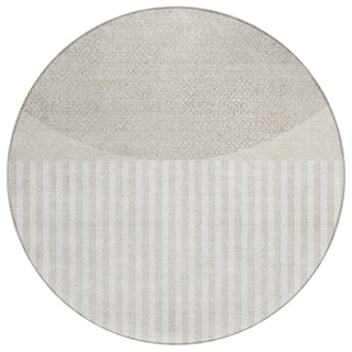 Piper Looms Chantille Geometric ACN2134 Putty Machine Washable Area Rug Round Main Image