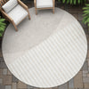 Piper Looms Chantille Geometric ACN2134 Putty Machine Washable Area Rug Round Outdoor Lifestyle Image Feature