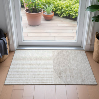 Piper Looms Chantille Geometric ACN2134 Putty Machine Washable Area Rug Scatter Lifestyle Image Feature