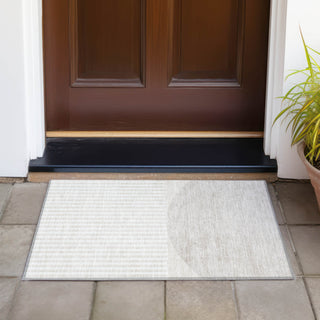Piper Looms Chantille Geometric ACN2134 Putty Machine Washable Area Rug Scatter Outdoor Lifestyle Image Feature