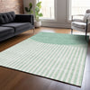 Piper Looms Chantille Geometric ACN2134 Teal Machine Washable Area Rug Lifestyle Image Feature