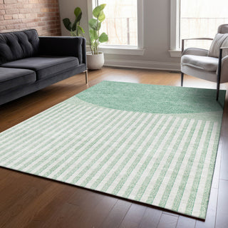 Piper Looms Chantille Geometric ACN2134 Teal Machine Washable Area Rug Lifestyle Image Feature