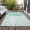 Piper Looms Chantille Geometric ACN2134 Teal Machine Washable Area Rug Outdoor Lifestyle Image Feature