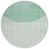 Piper Looms Chantille Geometric ACN2134 Teal Machine Washable Area Rug Round Main Image