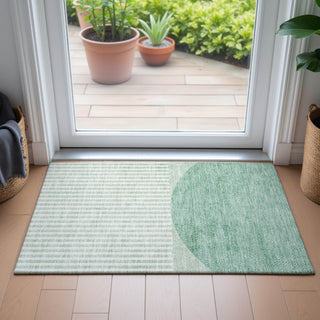 Piper Looms Chantille Geometric ACN2134 Teal Machine Washable Area Rug Scatter Lifestyle Image Feature