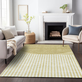 Piper Looms Chantille Geometric ACN2134 Wheat Machine Washable Area Rug Lifestyle Image Feature
