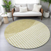 Piper Looms Chantille Geometric ACN2134 Wheat Machine Washable Area Rug Round Lifestyle Image Feature