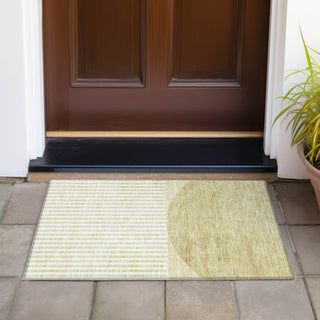 Piper Looms Chantille Geometric ACN2134 Wheat Machine Washable Area Rug Scatter Outdoor Lifestyle Image Feature