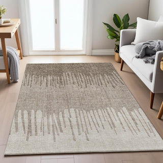 Piper Looms Chantille Stripes ACN2135 Brown Machine Washable Area Rug Lifestyle Image Feature