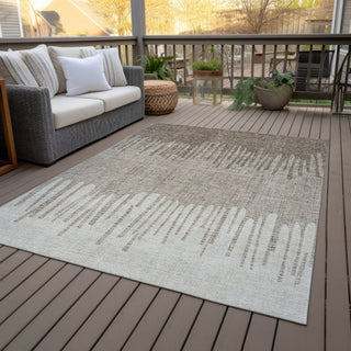 Piper Looms Chantille Stripes ACN2135 Brown Machine Washable Area Rug Outdoor Lifestyle Image Feature