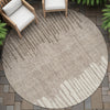 Piper Looms Chantille Stripes ACN2135 Brown Machine Washable Area Rug Round Outdoor Lifestyle Image Feature