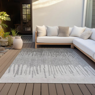 Piper Looms Chantille Stripes ACN2135 Gray Machine Washable Area Rug Outdoor Lifestyle Image Feature