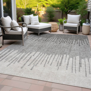 Piper Looms Chantille Stripes ACN2135 Gray Machine Washable Area Rug Outdoor Lifestyle Image Feature