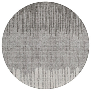 Piper Looms Chantille Stripes ACN2135 Gray Machine Washable Area Rug Round Main Image