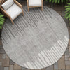 Piper Looms Chantille Stripes ACN2135 Gray Machine Washable Area Rug Round Outdoor Lifestyle Image Feature