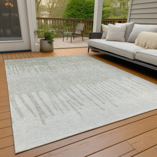 Piper Looms Chantille Stripes ACN2135 Putty Machine Washable Area Rug Outdoor Lifestyle Image Feature