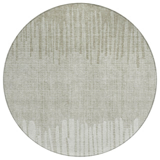 Piper Looms Chantille Stripes ACN2135 Putty Machine Washable Area Rug Round Main Image