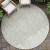 Piper Looms Chantille Stripes ACN2135 Putty Machine Washable Area Rug Round Outdoor Lifestyle Image Feature