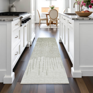 Piper Looms Chantille Stripes ACN2135 Putty Machine Washable Area Rug Runner Lifestyle Image Feature