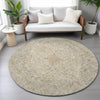 Piper Looms Chantille Global ACN2136 Beige Machine Washable Area Rug Round Lifestyle Image Feature