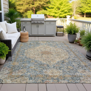 Piper Looms Chantille Global ACN2136 Blue Machine Washable Area Rug Outdoor Lifestyle Image Feature