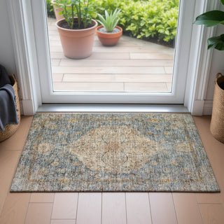 Piper Looms Chantille Global ACN2136 Blue Machine Washable Area Rug Scatter Lifestyle Image Feature