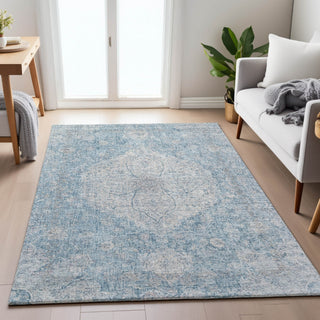 Piper Looms Chantille Global ACN2136 Denim Machine Washable Area Rug Lifestyle Image Feature