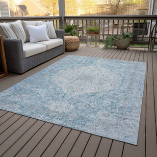 Piper Looms Chantille Global ACN2136 Denim Machine Washable Area Rug Outdoor Lifestyle Image Feature