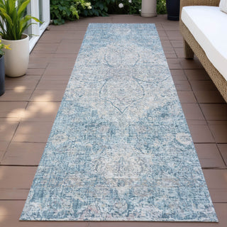 Piper Looms Chantille Global ACN2136 Denim Machine Washable Area Rug Runner Outdoor Lifestyle Image Feature