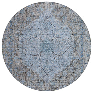 Piper Looms Chantille Global ACN2136 Gray Machine Washable Area Rug Round Main Image