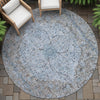 Piper Looms Chantille Global ACN2136 Gray Machine Washable Area Rug Round Outdoor Lifestyle Image Feature