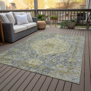 Piper Looms Chantille Global ACN2136 Pewter Machine Washable Area Rug Outdoor Lifestyle Image Feature