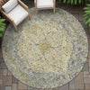 Piper Looms Chantille Global ACN2136 Pewter Machine Washable Area Rug Round Outdoor Lifestyle Image Feature