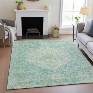 Piper Looms Chantille Global ACN2136 Teal Machine Washable Area Rug Lifestyle Image Feature