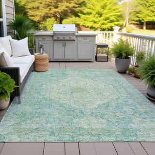 Piper Looms Chantille Global ACN2136 Teal Machine Washable Area Rug Outdoor Lifestyle Image Feature