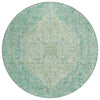 Piper Looms Chantille Global ACN2136 Teal Machine Washable Area Rug Round Main Image