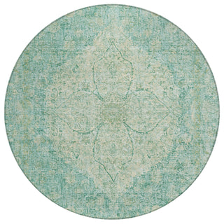 Piper Looms Chantille Global ACN2136 Teal Machine Washable Area Rug Round Main Image