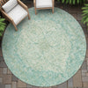 Piper Looms Chantille Global ACN2136 Teal Machine Washable Area Rug Round Outdoor Lifestyle Image Feature