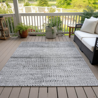 Piper Looms Chantille Stripes ACN2137 Gray Machine Washable Area Rug Outdoor Lifestyle Image Feature