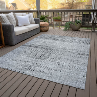 Piper Looms Chantille Stripes ACN2137 Gray Machine Washable Area Rug Outdoor Lifestyle Image Feature