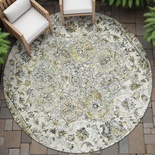 Piper Looms Chantille Global ACN2138 Beige Machine Washable Area Rug Round Outdoor Lifestyle Image Feature