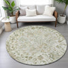 Piper Looms Chantille Global ACN2138 Ivory Machine Washable Area Rug Round Lifestyle Image Feature
