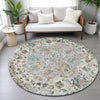 Piper Looms Chantille Global ACN2138 Sage Machine Washable Area Rug Round Lifestyle Image Feature