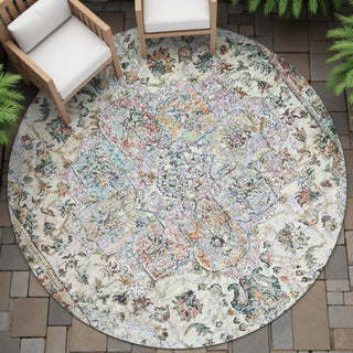 Piper Looms Chantille Global ACN2138 Sage Machine Washable Area Rug Round Outdoor Lifestyle Image Feature