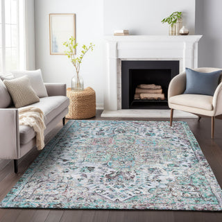 Piper Looms Chantille Global ACN2138 Sky Machine Washable Area Rug Lifestyle Image Feature