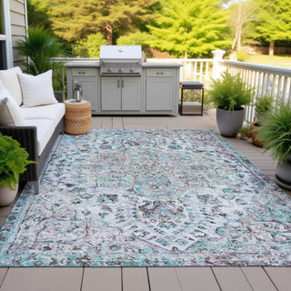 Piper Looms Chantille Global ACN2138 Sky Machine Washable Area Rug Outdoor Lifestyle Image Feature